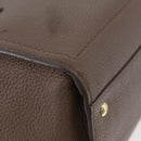 Salvatore Ferragamo Gancini Hand Bag Leather 2way Brown Gold Auth bs34669-9