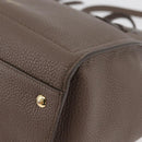 Salvatore Ferragamo Gancini Hand Bag Leather 2way Brown Gold Auth bs34669-16