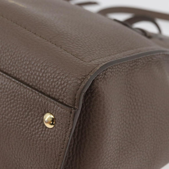 Salvatore Ferragamo Gancini Hand Bag Leather 2way Brown Gold Auth bs34669
