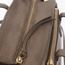 Salvatore Ferragamo Gancini Hand Bag Leather 2way Brown Gold Auth bs34669-10