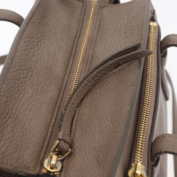 Salvatore Ferragamo Gancini Hand Bag Leather 2way Brown Gold Auth bs34669