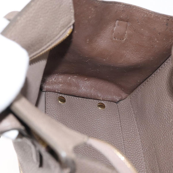 Salvatore Ferragamo Gancini Hand Bag Leather 2way Brown Gold Auth bs34669