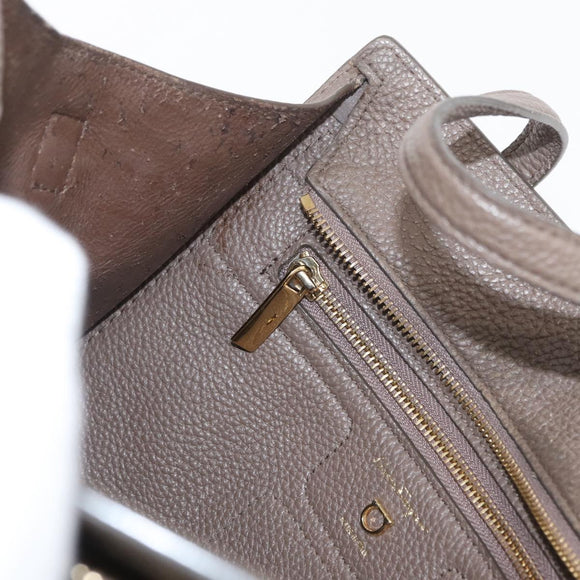 Salvatore Ferragamo Gancini Hand Bag Leather 2way Brown Gold Auth bs34669