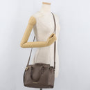 Salvatore Ferragamo Gancini Hand Bag Leather 2way Brown Gold Auth bs34669-25