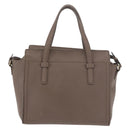 Salvatore Ferragamo Gancini Hand Bag Leather 2way Brown Gold Auth bs34669-2