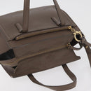 Salvatore Ferragamo Gancini Hand Bag Leather 2way Brown Gold Auth bs34669-6