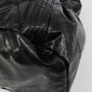 CHANEL Matelasse Hand Bag Patent leather Black Silver CC Auth bs34670-12