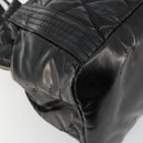 CHANEL Matelasse Hand Bag Patent leather Black Silver CC Auth bs34670-13