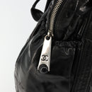 CHANEL Matelasse Hand Bag Patent leather Black Silver CC Auth bs34670-16
