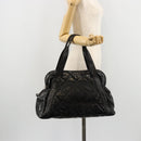 CHANEL Matelasse Hand Bag Patent leather Black Silver CC Auth bs34670-24