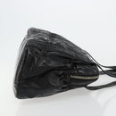 CHANEL Matelasse Hand Bag Patent leather Black Silver CC Auth bs34670-4
