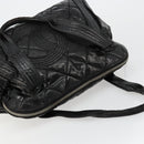 CHANEL Matelasse Hand Bag Patent leather Black Silver CC Auth bs34670-6