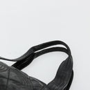 CHANEL Matelasse Hand Bag Patent leather Black Silver CC Auth bs34670-8