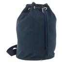 PRADA Purse Shoulder Bag Nylon Navy Silver Auth bs34671-1
