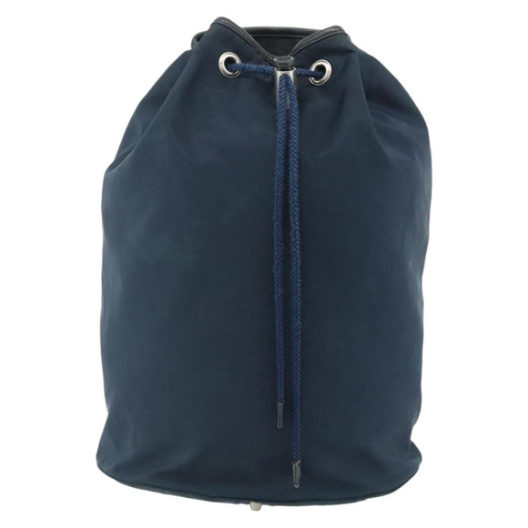 PRADA Purse Shoulder Bag Nylon Navy Silver Auth bs34671