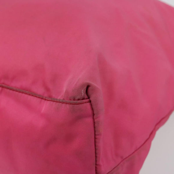 PRADA Tote Bag Nylon Pink Gold Auth bs34672