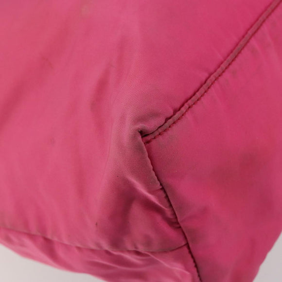 PRADA Tote Bag Nylon Pink Gold Auth bs34672
