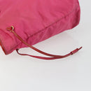 PRADA Tote Bag Nylon Pink Gold Auth bs34672-18