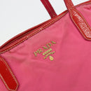 PRADA Tote Bag Nylon Pink Gold Auth bs34672-19