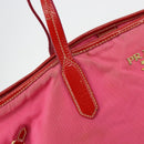 PRADA Tote Bag Nylon Pink Gold Auth bs34672-9