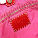 PRADA Tote Bag Nylon Pink Gold Auth bs34672-20