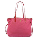 PRADA Tote Bag Nylon Pink Gold Auth bs34672-13