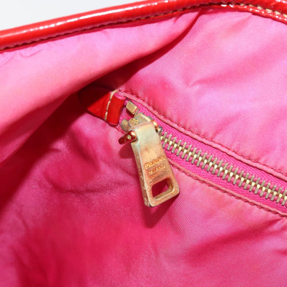 PRADA Tote Bag Nylon Pink Gold Auth bs34672