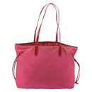 PRADA Tote Bag Nylon Pink Gold Auth bs34672-2