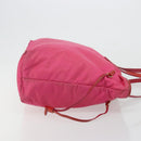 PRADA Tote Bag Nylon Pink Gold Auth bs34672-3