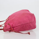 PRADA Tote Bag Nylon Pink Gold Auth bs34672-4