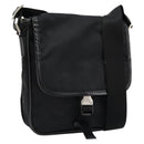 PRADA Shoulder Bag Nylon Black Silver Auth bs34673-1
