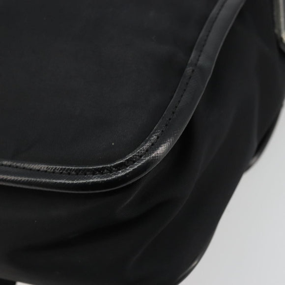 PRADA Shoulder Bag Nylon Black Silver Auth bs34673