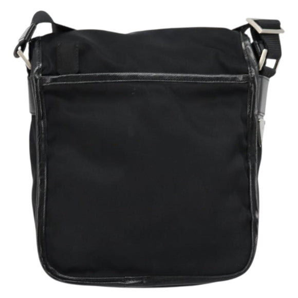 PRADA Shoulder Bag Nylon Black Silver Auth bs34673
