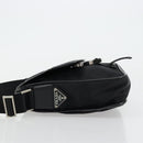 PRADA Shoulder Bag Nylon Black Silver Auth bs34673-4