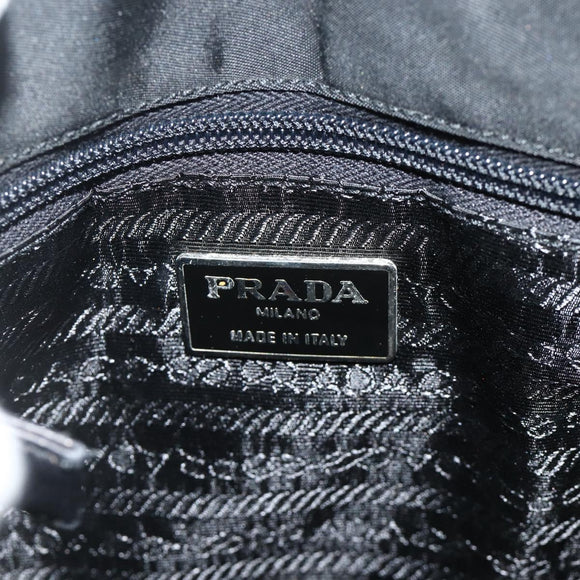 PRADA Draagtas Nylon Zwart Zilver Auth bs34674