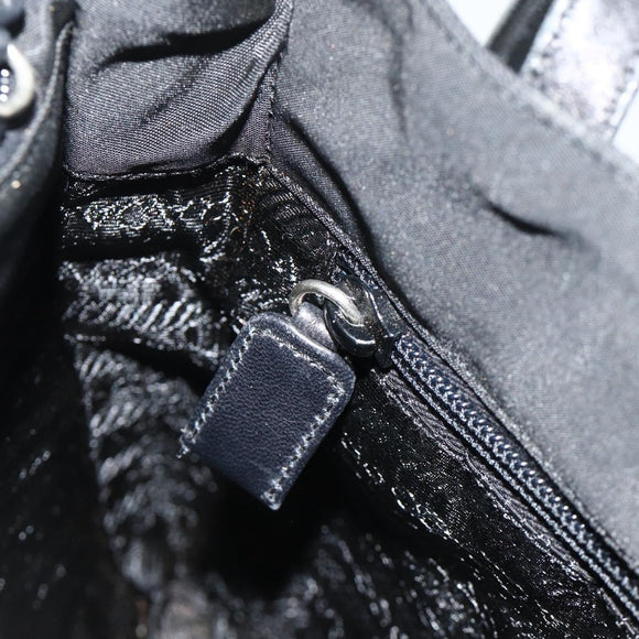 PRADA Draagtas Nylon Zwart Zilver Auth bs34674