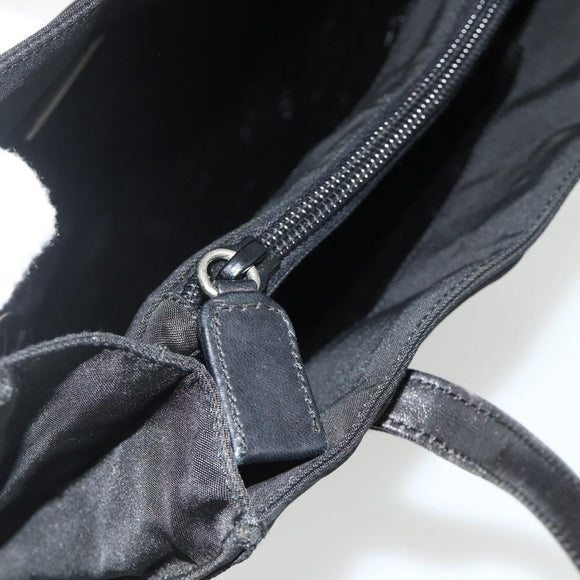 PRADA Draagtas Nylon Zwart Zilver Auth bs34674