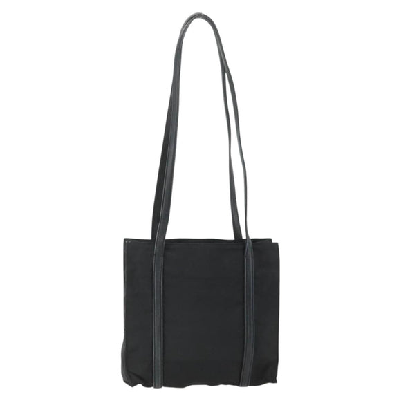 PRADA Draagtas Nylon Zwart Zilver Auth bs34674