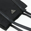 PRADA Draagtas Nylon Zwart Zilver Auth bs34674-6
