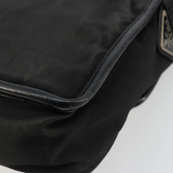 PRADA Shoulder Bag Nylon Black Silver Auth bs34675