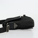 PRADA Shoulder Bag Nylon Black Silver Auth bs34675-4