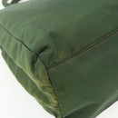 PRADA Hand Bag Nylon Green Silver Auth bs34677-9