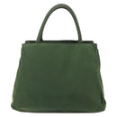 PRADA Hand Bag Nylon Green Silver Auth bs34677-2