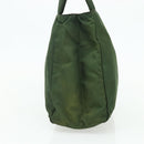 PRADA Hand Bag Nylon Green Silver Auth bs34677-3