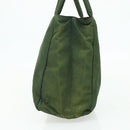 PRADA Hand Bag Nylon Green Silver Auth bs34677-4
