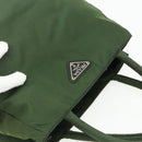 PRADA Hand Bag Nylon Green Silver Auth bs34677-6