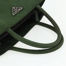 PRADA Hand Bag Nylon Green Silver Auth bs34677-7