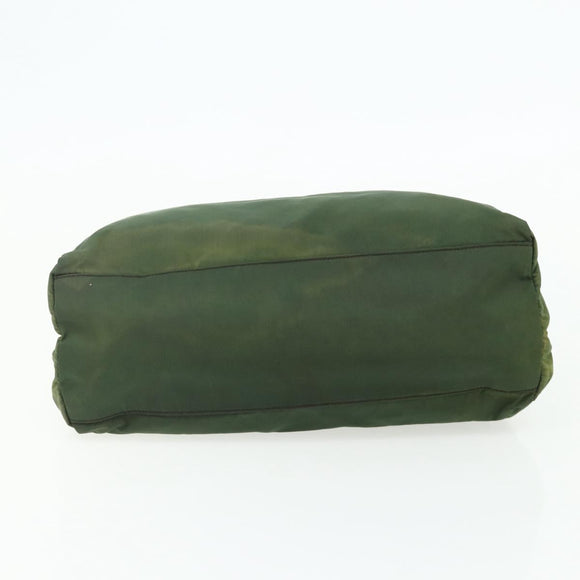 PRADA Hand Bag Nylon Green Silver Auth bs34677