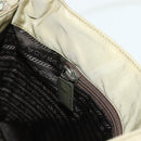 PRADA Hand Bag Nylon Beige Silver Auth bs34678-20