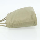 PRADA Hand Bag Nylon Beige Silver Auth bs34678-3